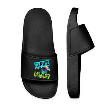Alpine Dreams | Ski Winter Design - Women’s Pool Sliders - black - Front