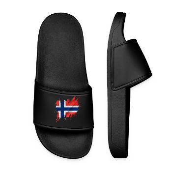 Norwegian flag, torn style - Women’s Pool Sliders - black - Front