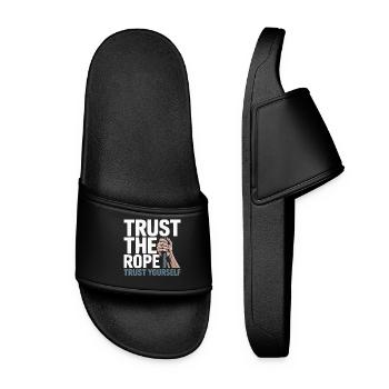 Rock Climbing Mountain Climb Carabiner Bouldering - Women’s Pool Sliders - black - Front