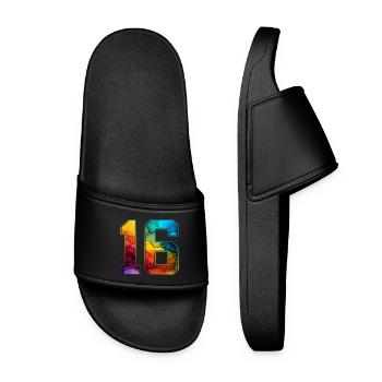 NON. 16 NUMÉRO 16 COLLÈGE 16E ANNIVERSAIRE - Claquettes Femme - noir - Devant