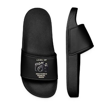 Level Up | Manual mode mastered, ISO aperture - Women’s Pool Sliders - black - Front