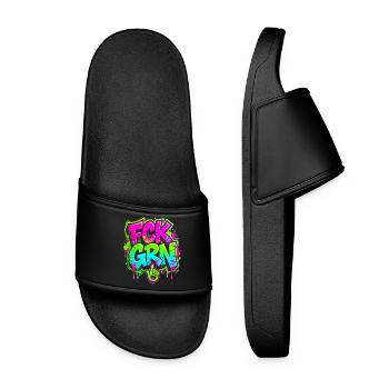 FCK GRN Graffiti - Claquettes Femme - noir - Devant