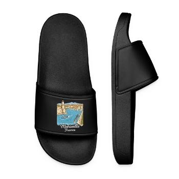 Marseille, France - Women’s Pool Sliders - black - Front