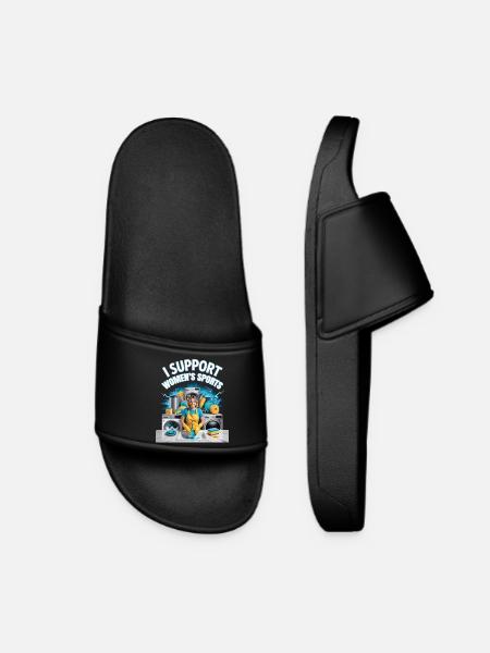I Support Women's Sports Unwearable Bootleg - Frauen Badelatschen - Schwarz
