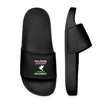 Politicians to the front and bang is world peace - Women’s Pool Sliders - black - Front