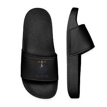 Northern Lights Lighthouse Compass North Sea Coast Baltic Sea - Women’s Pool Sliders - black - Front
