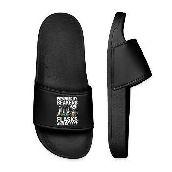 Alchemist Mind Engineer Heart Chemistry Motif - Women’s Pool Sliders - black - Front