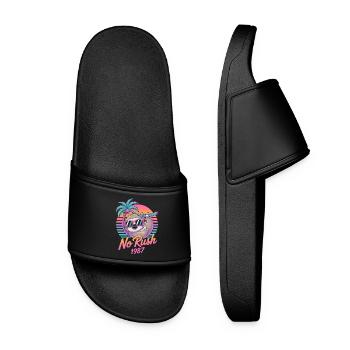 No Rush 1987 Sloth Retro Sunset - Women’s Pool Sliders - black - Front