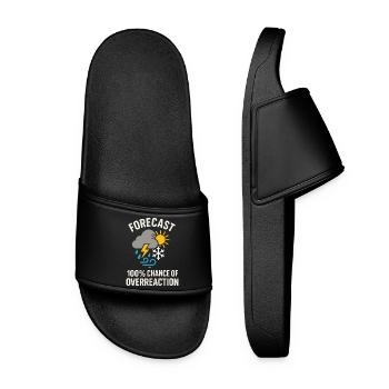 weather, drama, humor, gift, rain, snow - Women’s Pool Sliders - black - Front