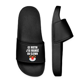 clown, funny phrases, humor, funny - Women’s Pool Sliders - black - Front