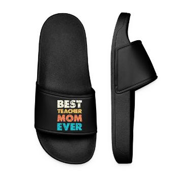 Best Teacher Mom Ever - Women’s Pool Sliders - black - Front