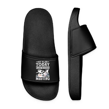 Snowboarding Snowboard Meeting Chairlift - Women’s Pool Sliders - black - Front