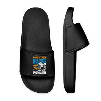 Snowboarding Snowboard Meeting Chairlift - Women’s Pool Sliders - black - Front