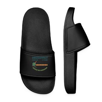 Crochet Counting Stitches Hooked On Handmade - Women’s Pool Sliders - black - Front
