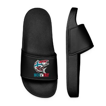 Norway Fishermen Fish Fishing Anglers Norway - Women’s Pool Sliders - black - Front