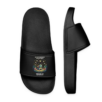 Patience Unlocked | Turtle - Women’s Pool Sliders - black - Front