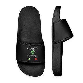 Plants Are Calling Plant Love Succulent Flower - Women’s Pool Sliders - black - Front