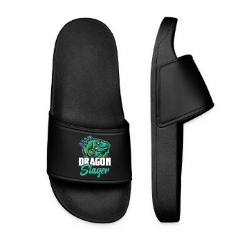 Dragon Hunter Reptile Hunting Gear Lizard Iguana - Women’s Pool Sliders - black - Front