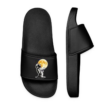 Astronaut Shirt – Moon Hug - Women’s Pool Sliders - black - Front