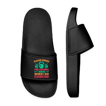 Fitness Motivation Bodybuilder Ignore The Sounds - Women’s Pool Sliders - black - Front