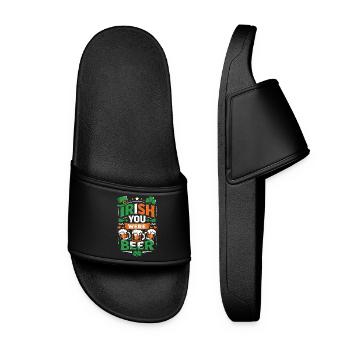 Irlandais Tu étais une bière | Jeu de mots de la Saint-Patrick - Claquettes Femme - noir - Devant