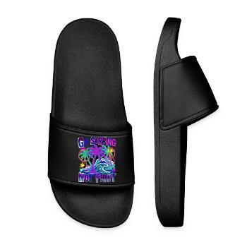 Surfing for peace against war Freedom - Women’s Pool Sliders - black - Front