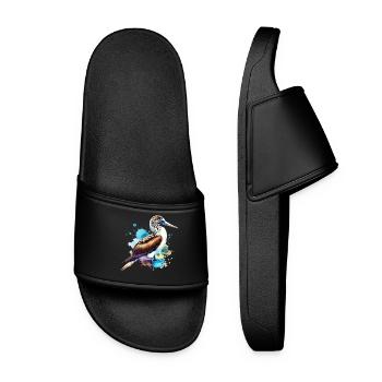 Blue-footed boobies motif - Women’s Pool Sliders - black - Front