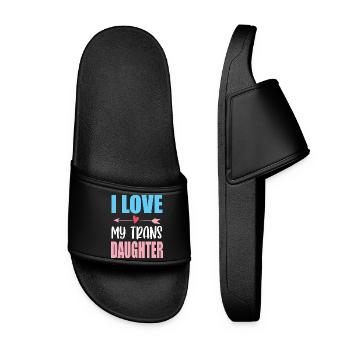 LGBTQ Pride Month - I Love My Trans Daughter - Women’s Pool Sliders - black - Front