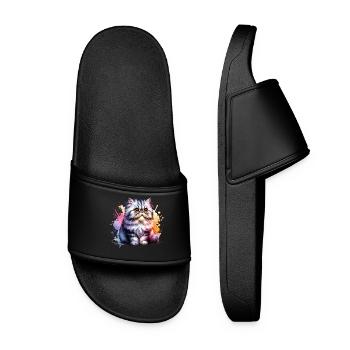 Persian Cat Gift - Women’s Pool Sliders - black - Front