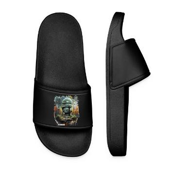 Space in Woods Dome - Women’s Pool Sliders - black - Front