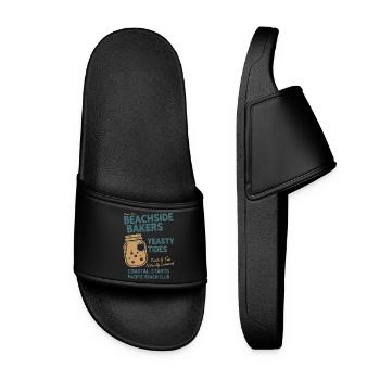 sourdough Bread Baking Beachside Bakers Yeasty - Women’s Pool Sliders - black - Front