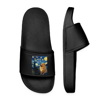 Zwergspitz Spitz Pomeranian - Claquettes Femme - noir - Devant