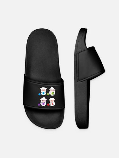 Lambs Knit Yarn Pals - Women’s Pool Sliders - black