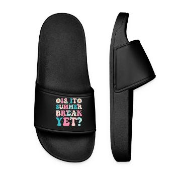 Lettrage floral rétro pendant les vacances d’été - Claquettes Femme - noir - Devant
