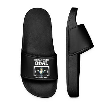 Gardien de but de foot drôle - Claquettes Femme - noir - Devant