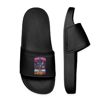 Laser Tag Now Adulting Later - Women’s Pool Sliders - black - Front