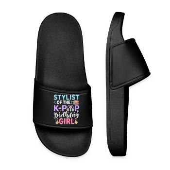Stylist Of The K Pop Birthday Girl - Women’s Pool Sliders - black - Front