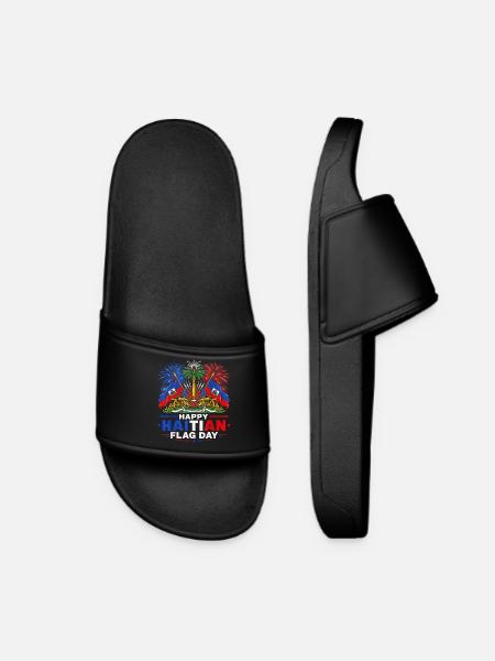 Festive Haitian Flag Festival - Women’s Pool Sliders - black