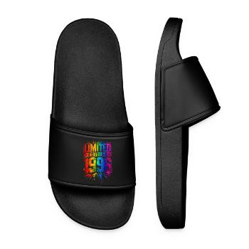 Limited Edition 1996 Jahrgang Geburtstag Art - Frauen Badelatschen - Schwarz - Vorne