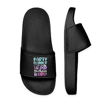 Makeup Artist of The K-Pop Birthday Girl - Women’s Pool Sliders - black - Front