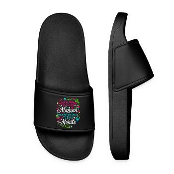 Maman Tu Es Le Monde Fête Des Mères Cadeau - Claquettes Femme - noir - Devant