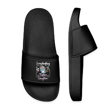 Scrapbooking Mother Daughter - Women’s Pool Sliders - black - Front