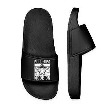 Gym Junkies Pull-Ups Mode On Calisthenics Fitness - Frauen Badelatschen - Schwarz - Vorne