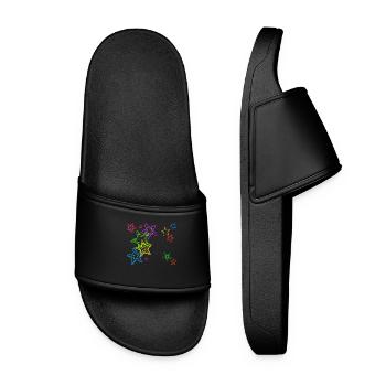 Colorful Stars - Women’s Pool Sliders - black - Front