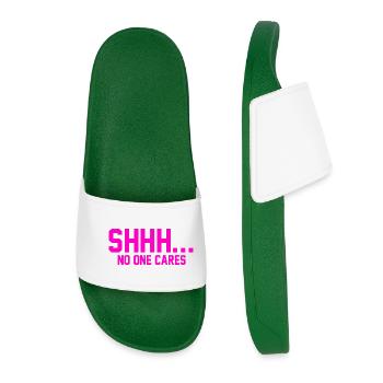CHUT... Personne ne s’en soucie - Claquettes Femme - vert foncé - Devant