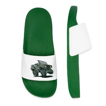 Dessin animé Willys MB sur véhicule tout-terrain | RCCX - Claquettes Femme - vert foncé - Devant
