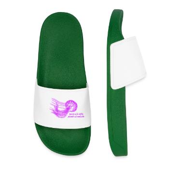 Jellyfish - soft to the eye and spicy to the touch - Women’s Pool Sliders - dark green - Front