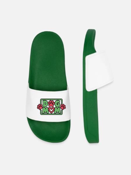 Dog Mom. - Women’s Pool Sliders - dark green