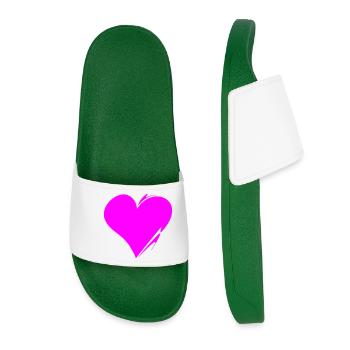 Cœur ❤️ - Claquettes Femme - vert foncé - Devant