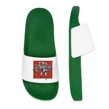 SPACE KUNG FU #2 - geek & scifi - Women’s Pool Sliders - dark green - Front